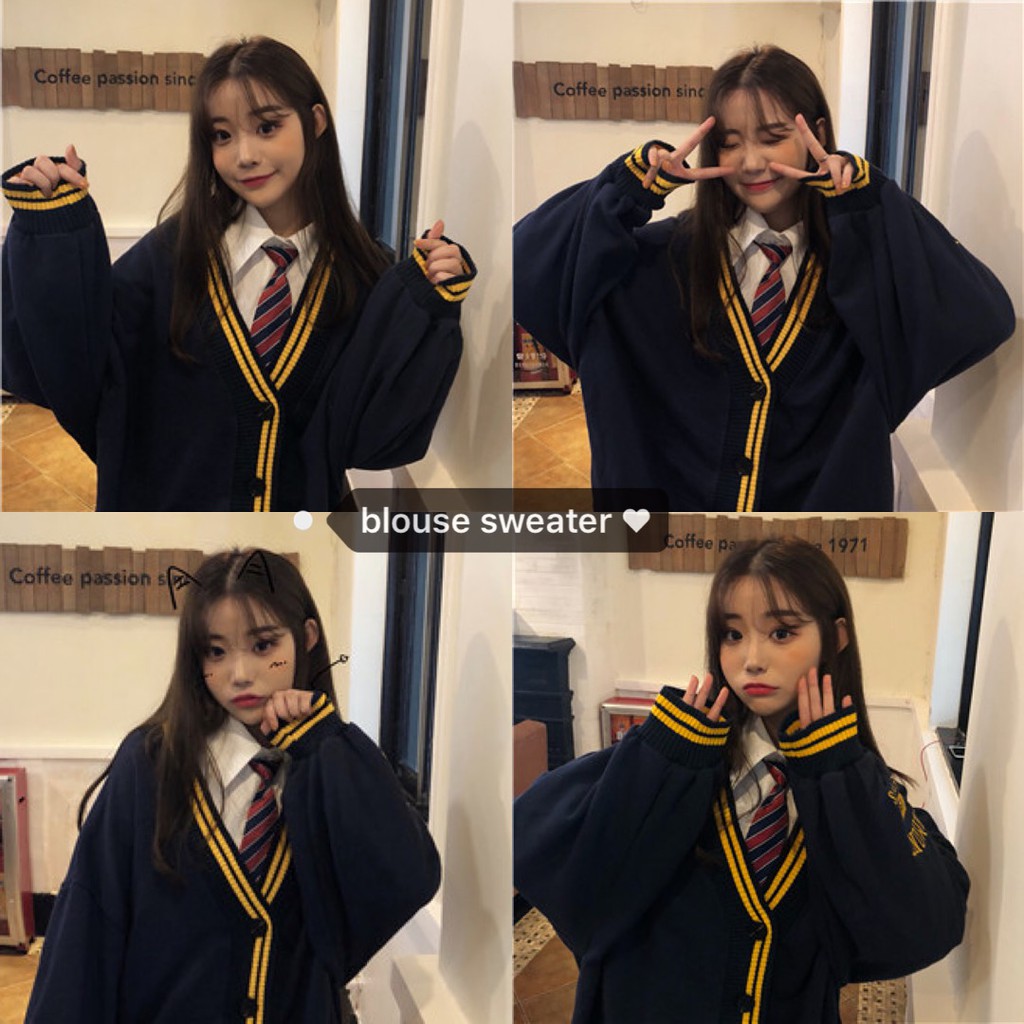 Áo khoác len nữ tay dài thu đông Emilyshop ulzzang