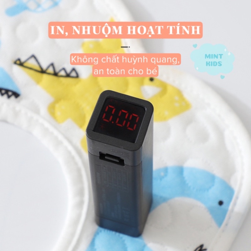 Yếm chống thấm nhiều màu cho bé trai bé gái 0 đến 3 tuổi