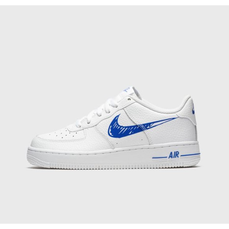 Giày sneaker Nike Air Force 1 Sketch Swoosh Blue chính hãng