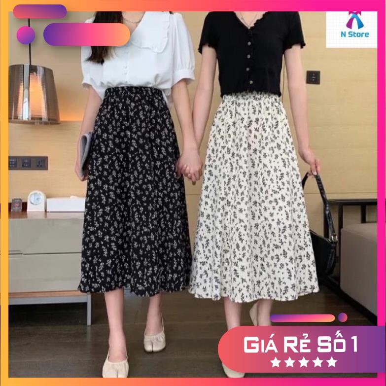 SALE 50% 💃 Chân Váy Hoa Nữ Ulzzang Dáng Dài 2 Màu Z015 N Store