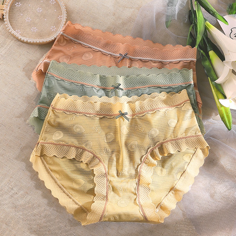Quần Lót Nữ Ren Cao Cấp Siêu Sexy, Lưới Xuyên Thấu, Hoạ Tiết Trái Bơ Dễ Thương, Đáy Quần Cotton Thấm Hút - Subo Shop