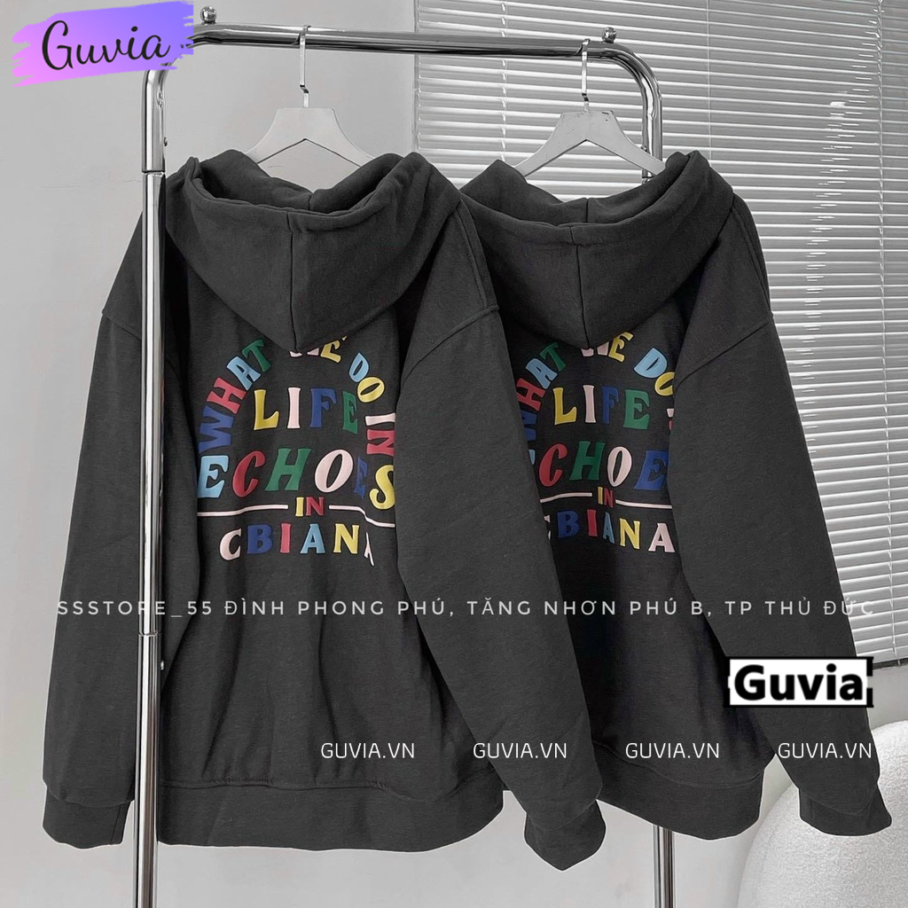Áo Hoodie CBIANA Nam Nữ Ulzzang Unisex Áo Khoác Nỉ Dây Kéo Form Rộng GUVIA
