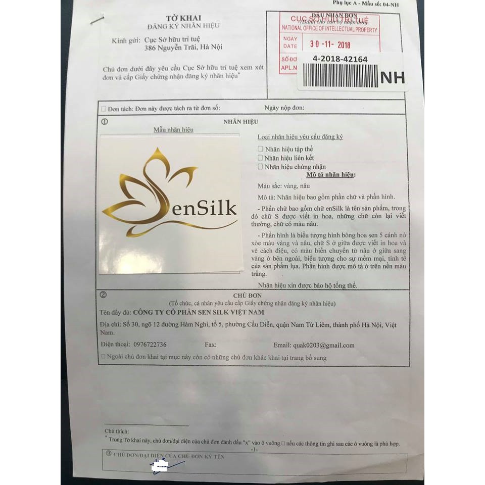 Khăn Tay Lụa SenSilk Thêu Hoa Cẩm Tú Cầu - 100% Silk Made in Vietnam