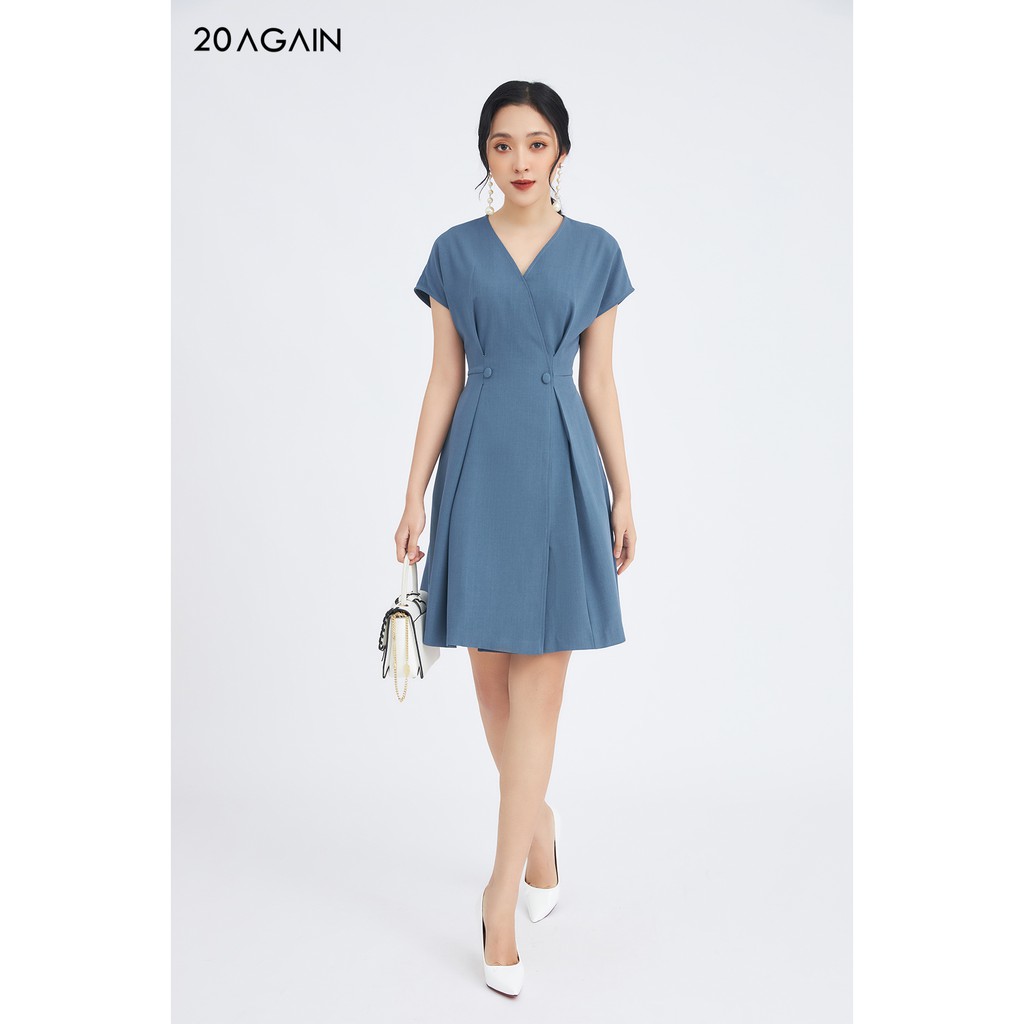 Đầm xòe ngắn tay liền vai vạt chồng - 20 Again - DEA1118 | BigBuy360 - bigbuy360.vn