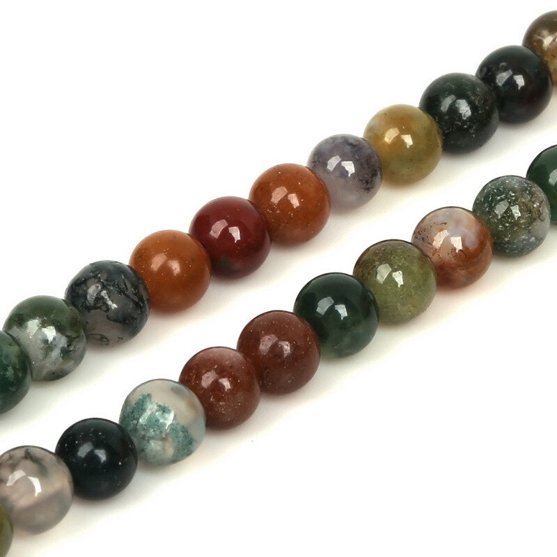 Chuỗi hạt đá mã não tròn lỗ xỏ lớn 16 "4 6 8 10mm dành cho làm trang sức