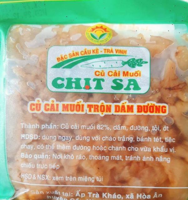 CỦ CẢI MUỐI TRỘN GIẤM ĐƯỜNG (ĐẶC SẢN Trà VINH)1 bịch 200g.