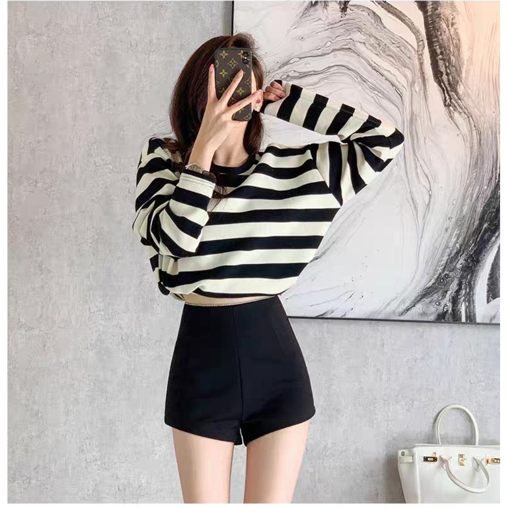 Quần short dance lưng cao co dãn dáng thể thao bó đùi khóa sau chất vải Umì - Quần đùi nữ cạp cao mặc ở nhà đi tập gym