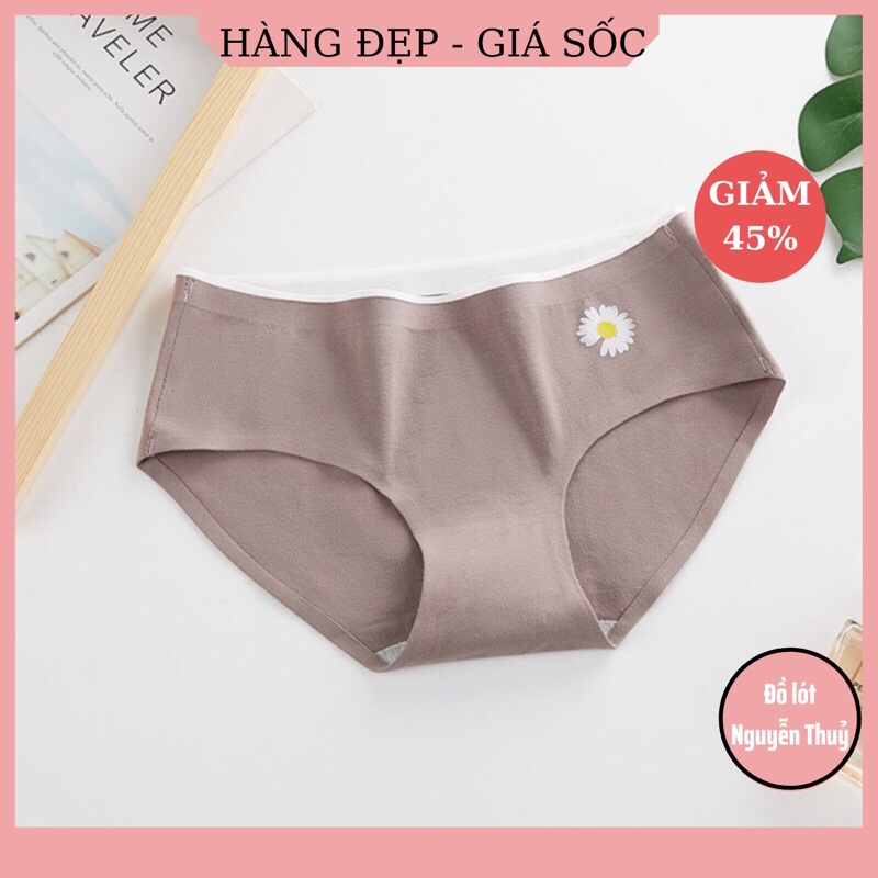 Quần Lót Nữ Cotton Ép Không Viền Hoa Cúc Hotrend 287