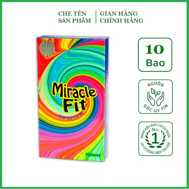 Bao Cao Su Siêu mỏng ôm sát Sagami Miracle Fit - size 49mm - hộp 10 chiếc