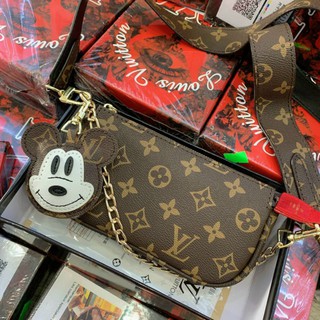 TÚI HỌA NÂU NEW MINI TẶNG KÈM MÓC KHÓA MICKEY SZ 18