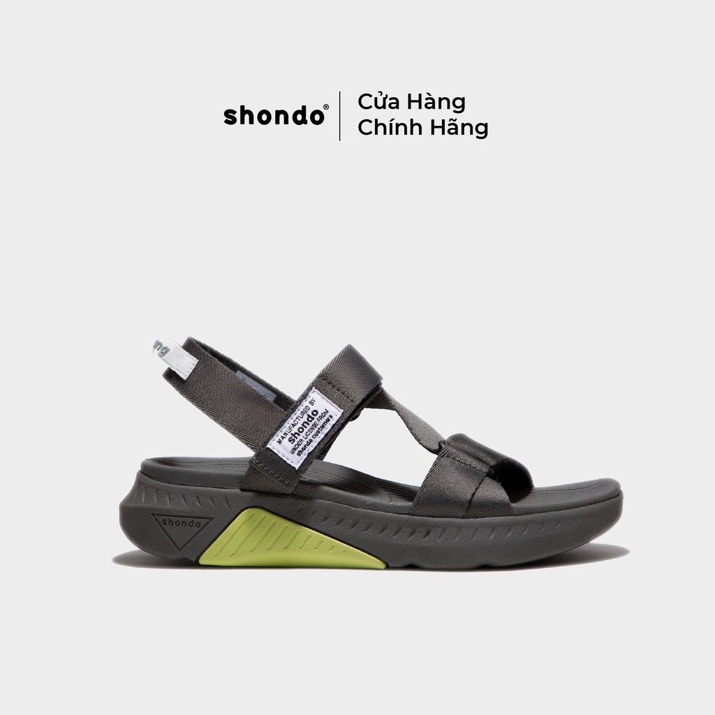 Giày Sandals Nam Nữ Unisex Shondo F7 Racing Đế Xám Phối Xanh Dạ Quai Xám F7R2020