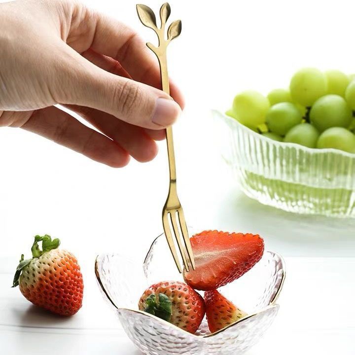 Muỗng/nĩa Bằng Thép Không Gỉ Hình Cành Lá Độc Đáo