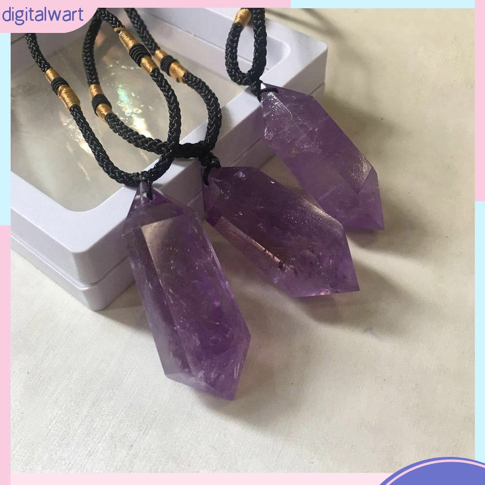 [DG] Vòng cổ Mặt Giả Thạch Anh Tím Đôi Hình Lục Giác Chăm Sóc Sức Khỏe