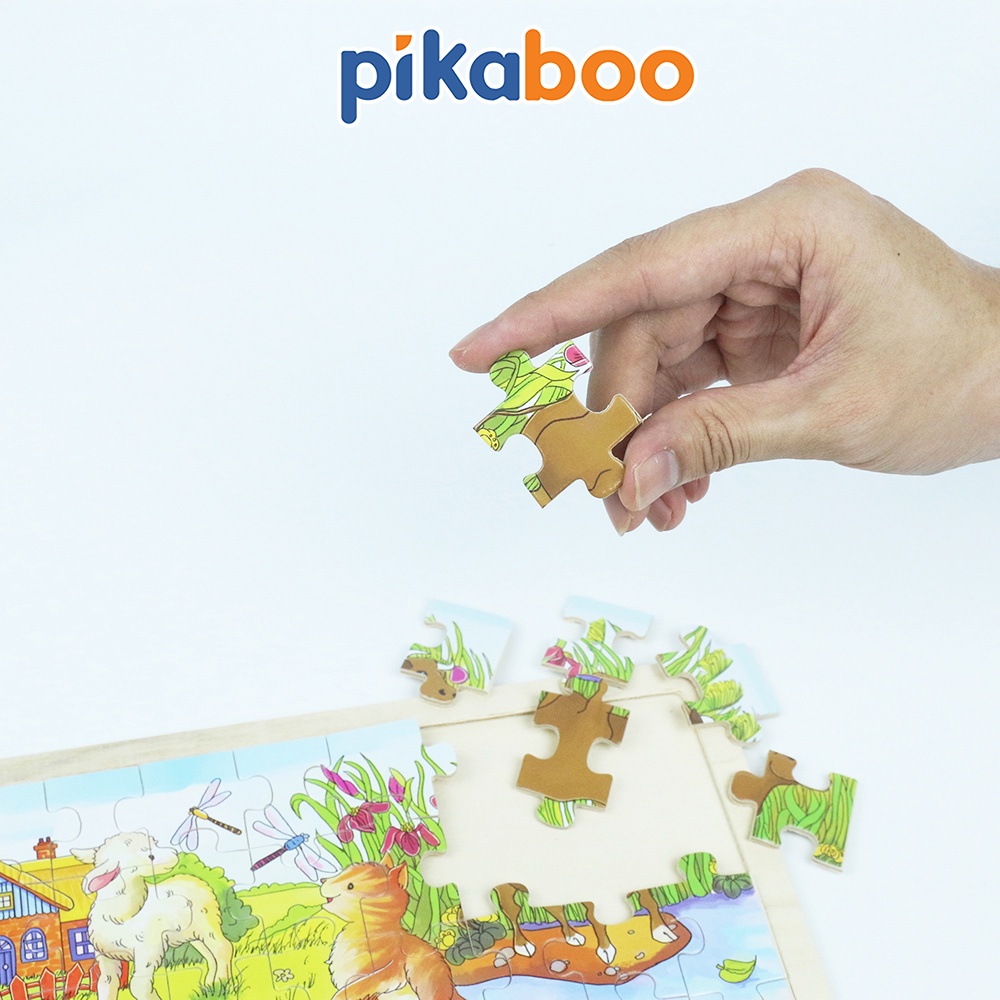 Đồ chơi cho bé ghép hình bằng gỗ Pikaboo thiết kế gỗ thịt có hương thơm mát an toàn cho trẻ em