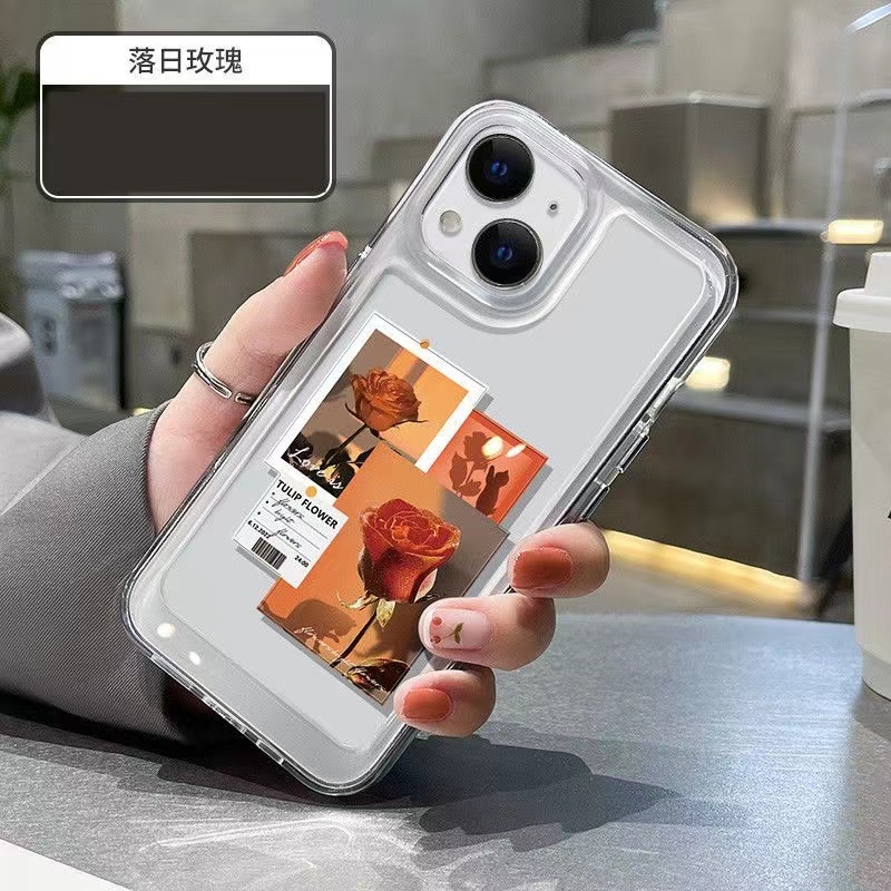 Ốp Điện Thoại Trong Suốt Hình Hoa Hồng Cho iphone 11 13 7 8 Plus 12 13Pro Max X XS Max 7 8 SE 2020