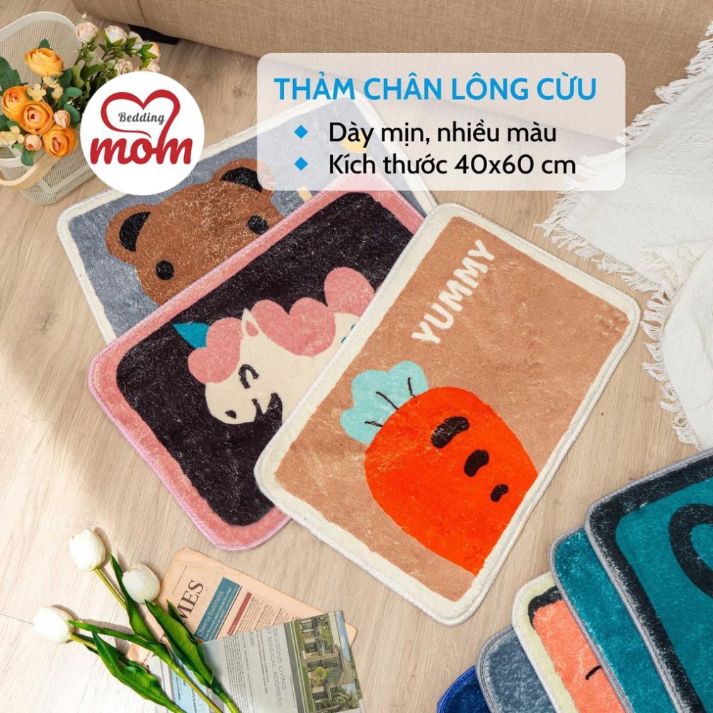 Thảm chùi chân 3D lông cừu siêu mềm siêu thấm nước chống trơn trượt