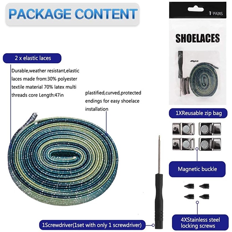 Dây Giày Sneaker Không Cần Buộc Co Giãn Có Từ Tính Kiểu Dáng Mới Dành Cho Trẻ Em Và Người Lớn