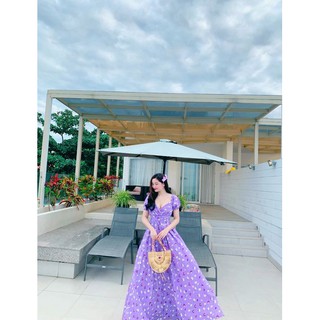 Anh01 đầm maxi hoa tim tay con ngực đắp 100