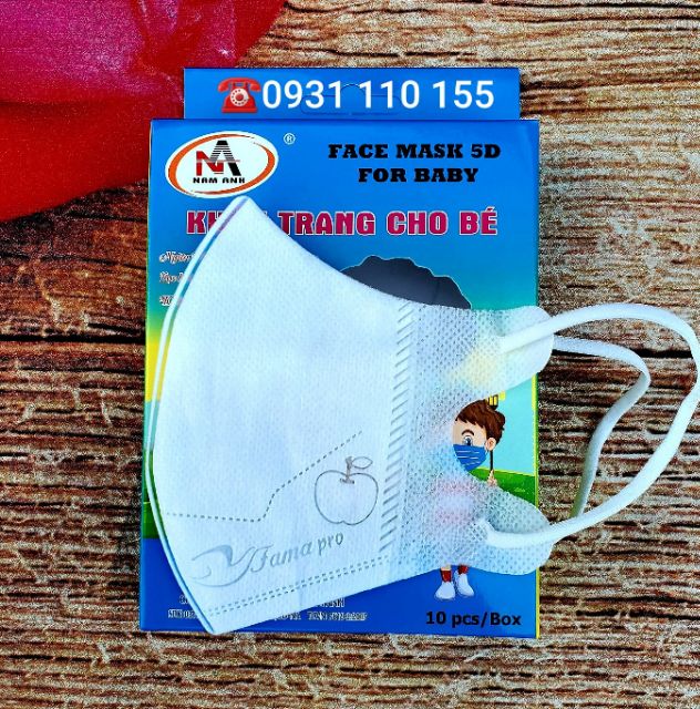 Hộp 10 Cái Khẩu Trang Y Tế Em Bé Famapro Nam Anh Chính Hãng