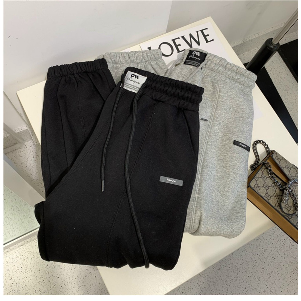 Quần nỉ ống rộng/ Quần jogger nam nữ bo gấu form rộng unisex phong cách ulzzang dệt logo độc đáo PIGI STORE MÃ 63