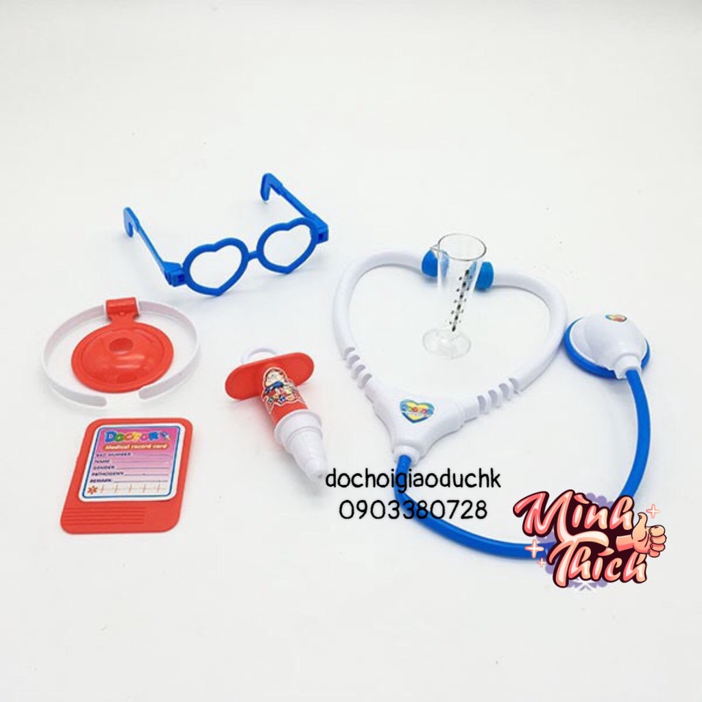 Vỉ đồ chơi bác sĩ có tai nghe mẫu mới cho bé thích học làm bác sĩ, y tá