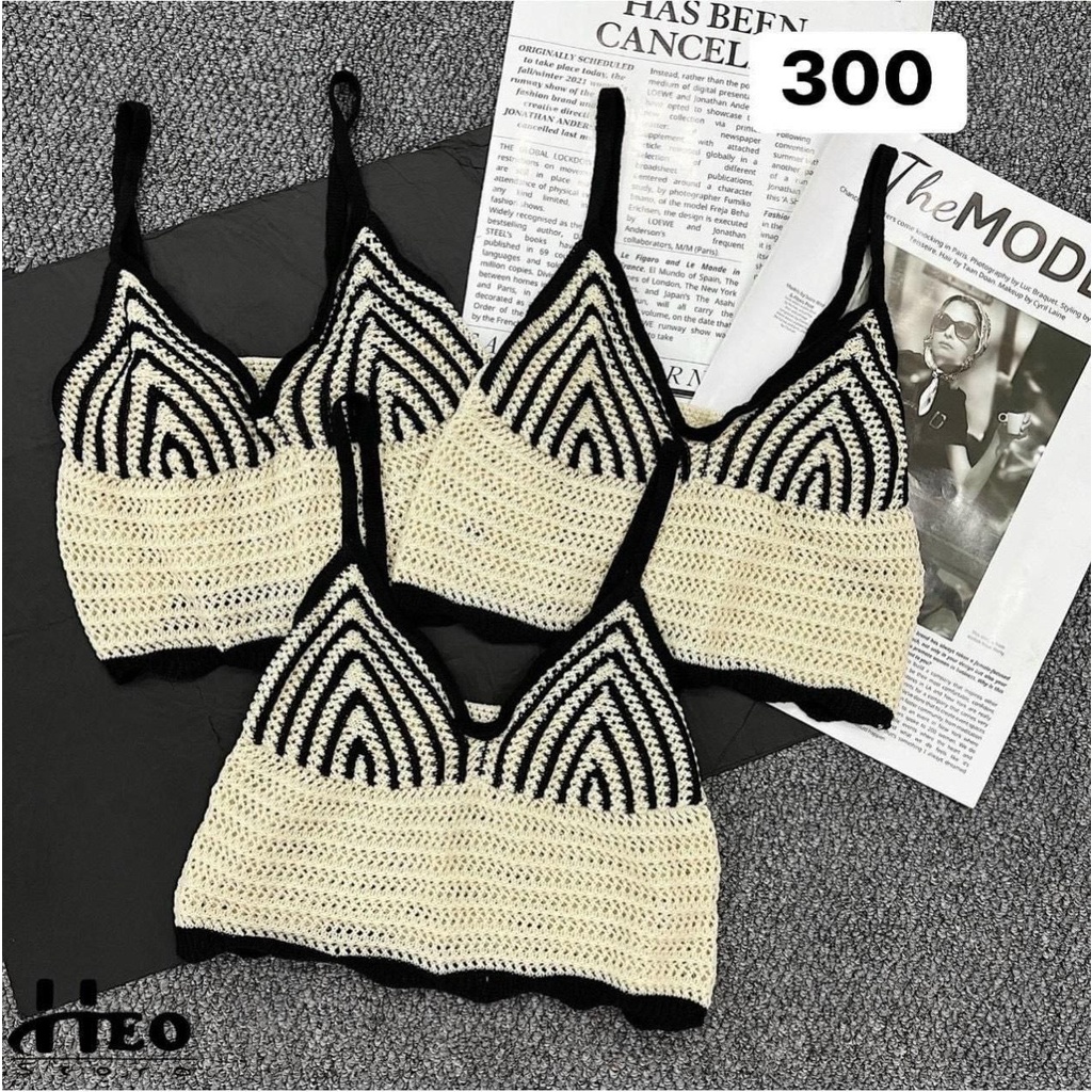 Áo Bra Nữ Đan Móc - Phối Viền Xinh Xắn - Hàng Quảng Châu