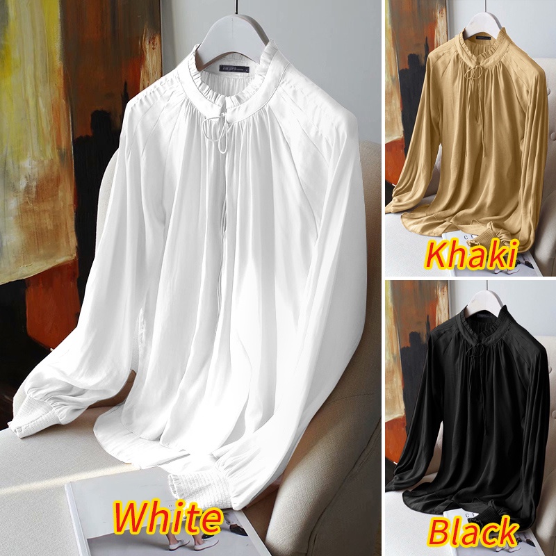 Áo kiểu ZANZEA cổ đứng phong cách công sở thanh lịch thời trang dành cho nữ