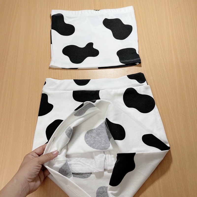 [Mã FAMAYWA2 giảm 10K đơn 50K] Sét bộ nữ áo ống + chân váy thun bò sữa | BigBuy360 - bigbuy360.vn