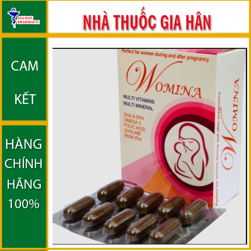 Womina giúp bổ sung vitamin &amp; các khoáng chất thiết yếu cho phụ nữ trong thời kỳ mang thai (hộp 30 viên) - Gia Hân