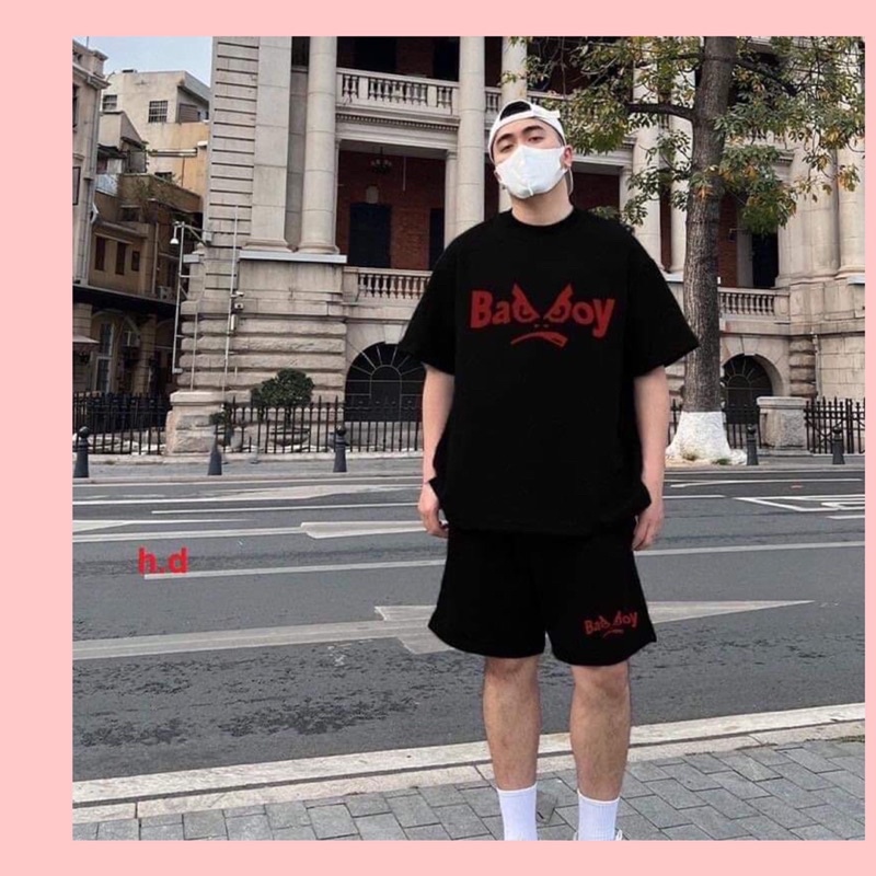 [Free Ship] Set Bộ Quần áo thể thao nam nữ BAD BOY♥️Bộ hè ngắn tay ❤ Áo thun+Quần short gió mùa hè phong cách Hàn Quốc
