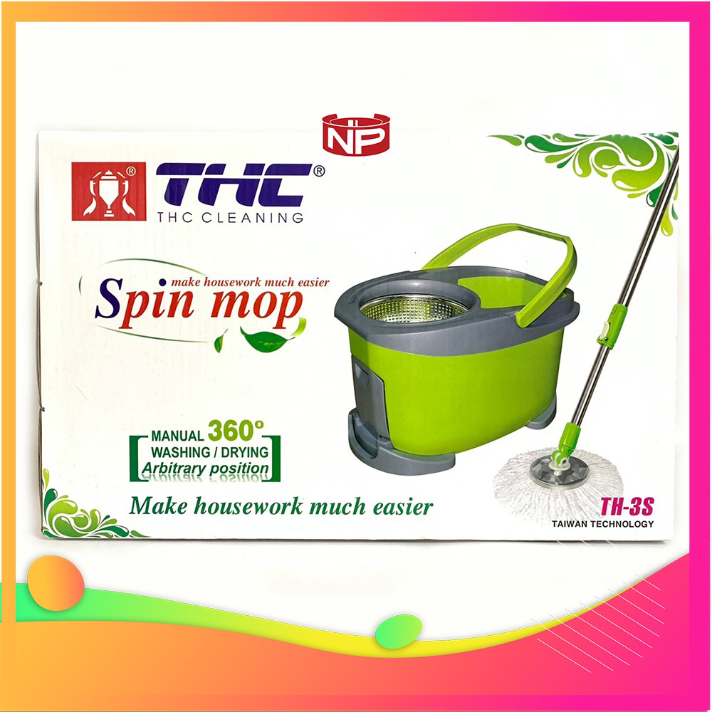 [Cao Cấp] Bộ lau nhà 360 độ thông minh tự vắt THC-3S Spin Mop