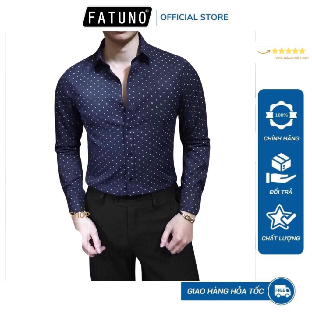 Áo Sơ Mi Nam Hoạ Tiết Chấm Bi, Áo Sơ Mi Nam Công Sở Cao Cấp Không Nhăn Không Phai Màu Hàng VNXK