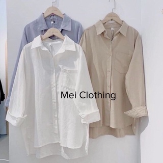 Áo sơ mi thô nữ oversize form rộng đẹp hàng thiết kế QC