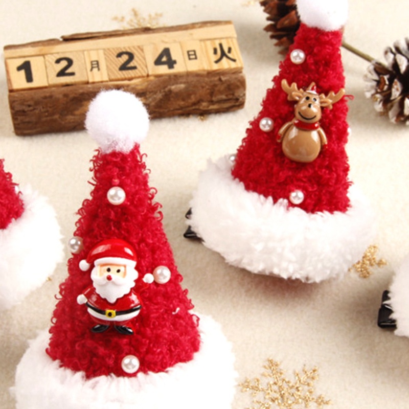 Kẹp Tóc Hình Ông Già Noel / Người Tuyết / Nai Sừng Tấm Hoạt Hình Bằng Kim Loại Dễ Thương Dành Cho Bạn Nữ