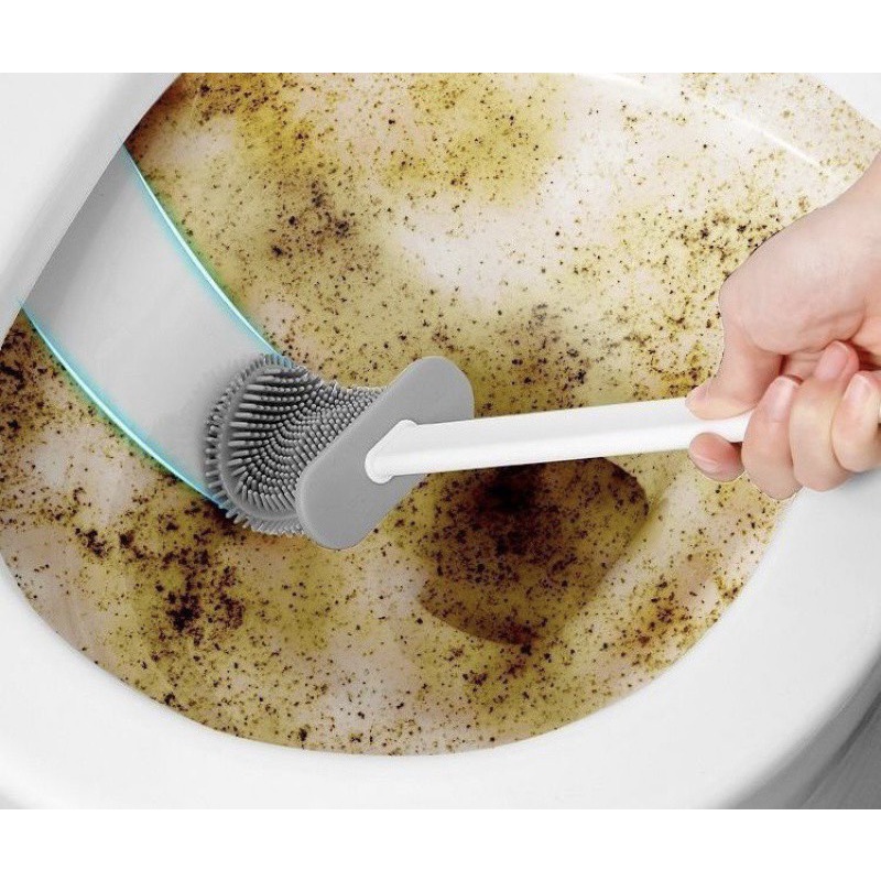 Chổi Cọ Nhà Vệ Sinh, Cây Cọ Toilet Bồn Cầu Bằng SiliCon Có Giá Đựng Dán Tường siêu sạch [CWC02]