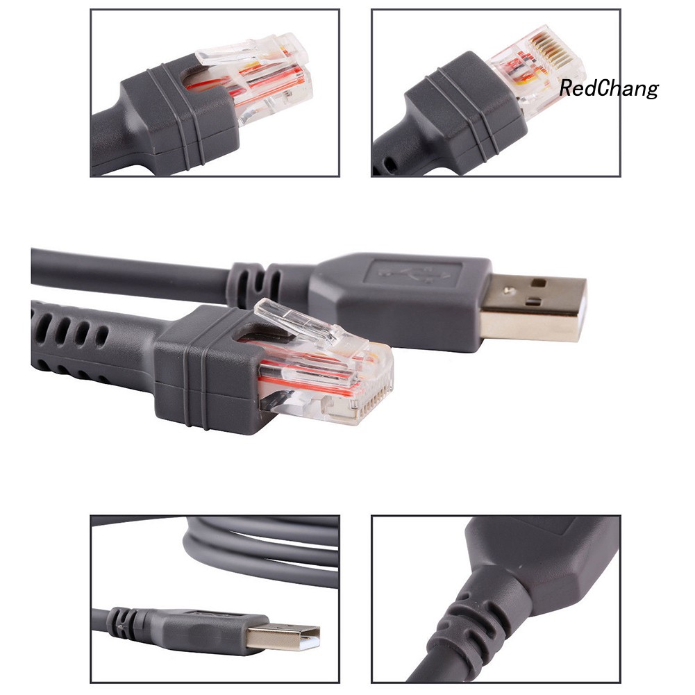 -SPQ- 1.8m High Speed USB 2.0 A Male to RJ45 Cable for Symbol Barcode Scanner LS2208