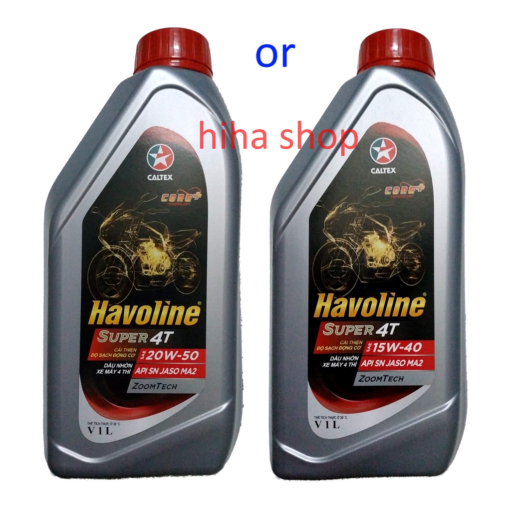 Dầu nhớt xe số 1L 15W40, 20W50 Caltex Havoline 4T