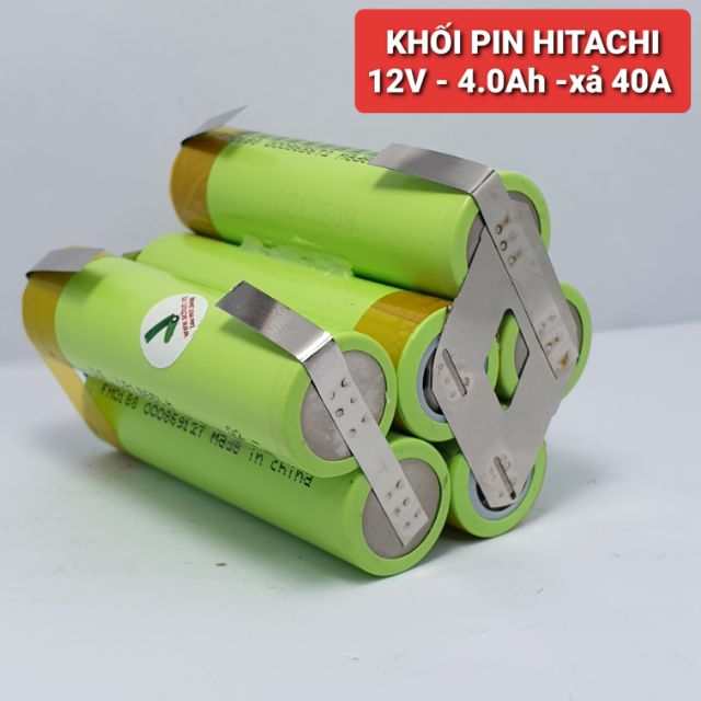 Achun.vn - KHỐI PIN HITACHI-3S-12V - 4000mah XẢ 40A  cell Lishen