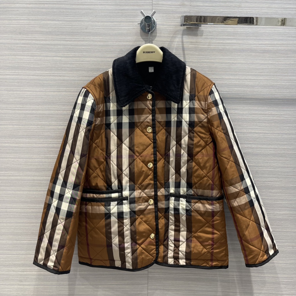 Áo khoác thu đông kẻ sọc thời trang cao cấp Burberry BBR phong cách cổ điển