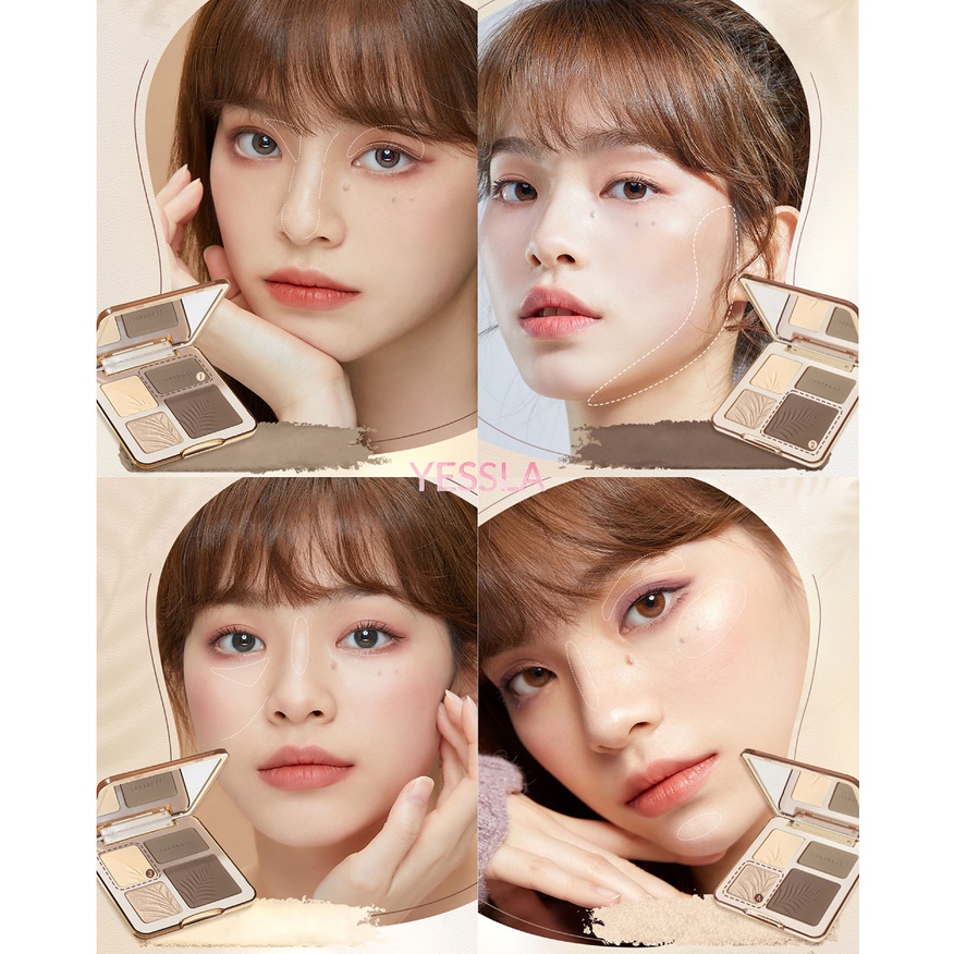 Judydoll - Bảng phấn tạo khối bắt sáng 3D màu lì và màu nhũ