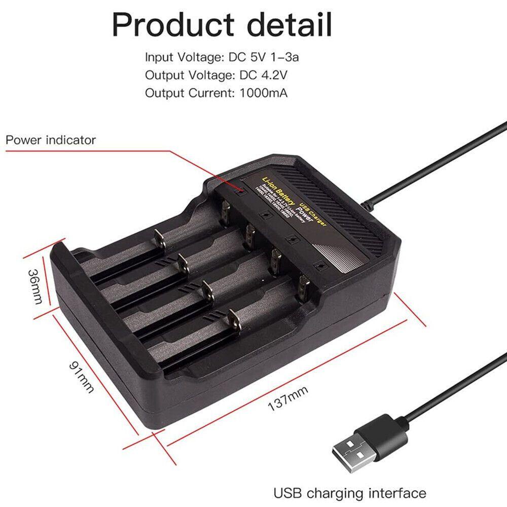 BTLIMER Đế Sạc Pin Li-Ion 18650 3.7V Có Đèn LED Chỉ Báo Thông Minh Ổn Định