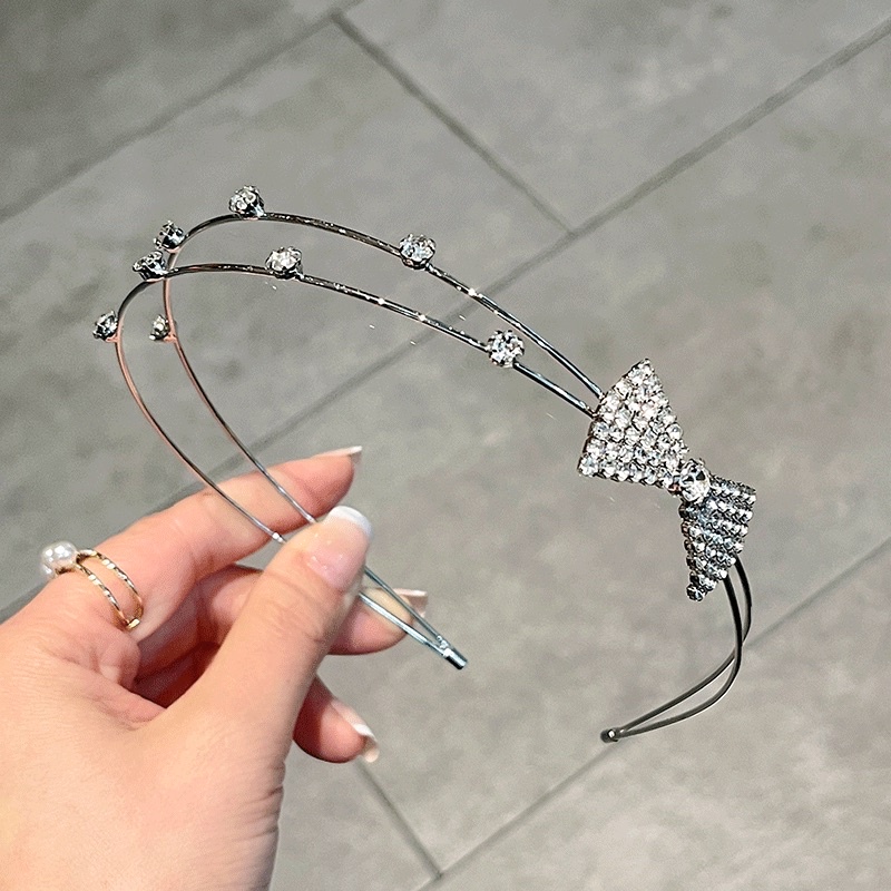 Cài tóc hình nơ, băng đô cài tóc đính đá phong cách hàn quốc dễ thương