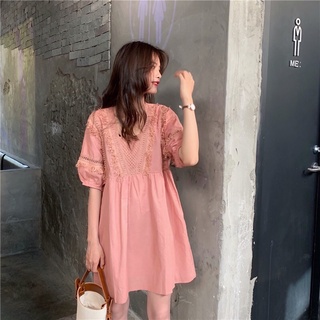 Đầm Babydoll Phối Ren- leda