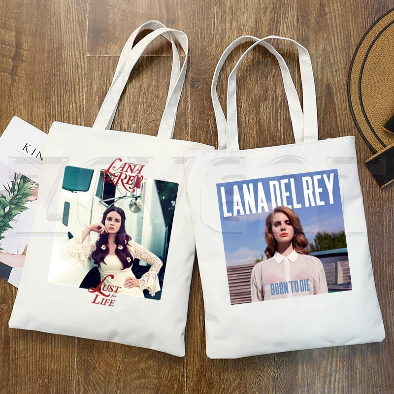 Lana Del Rey Túi Xách Mua Sắm In Logo Hoạt Hình Hipster Đơn Giản Thời Trang Dành Cho Nữ