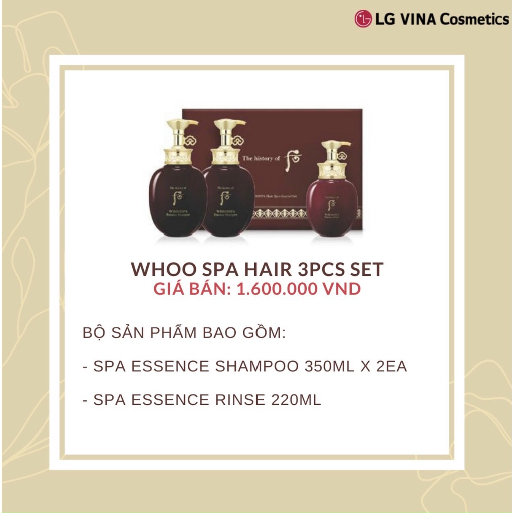 ⚡Fullsize⚡Dầu Gội Đầu Whoo Spa Essence Shampoo 350ml