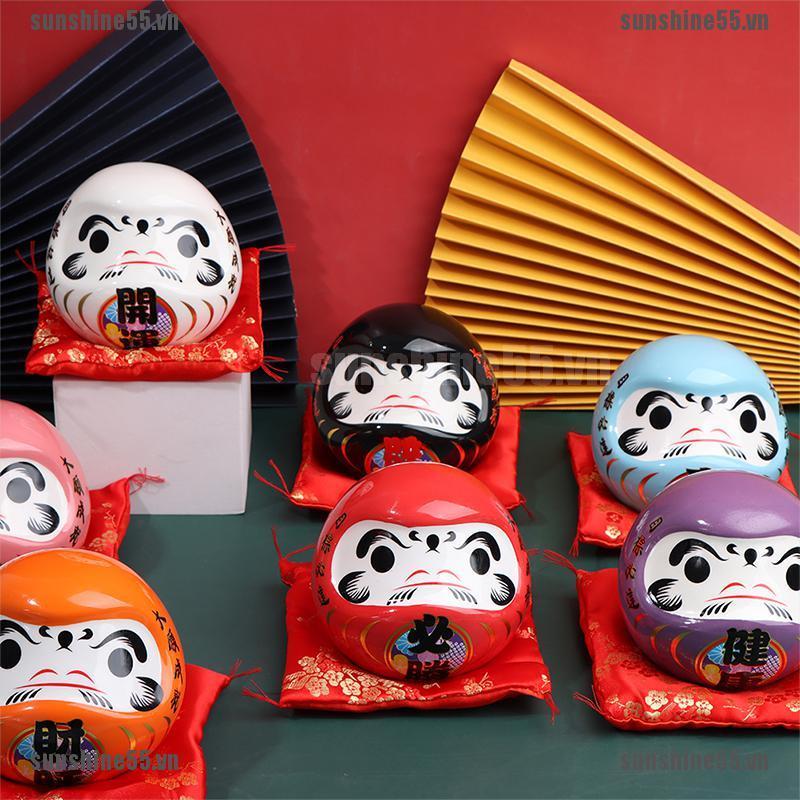 Búp bê Daruma làm từ gốm phong cách Nhật Bản trang trí nội thất