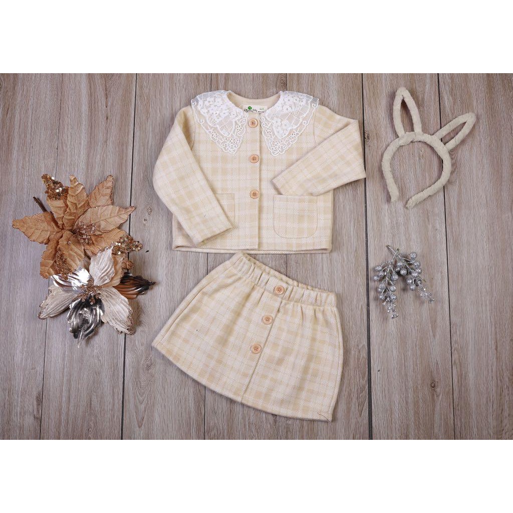 Bộ vest bé gái kèm chân váy dạ LITIBABY 2/7T