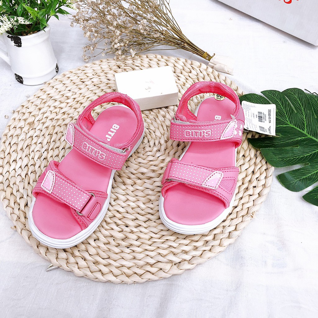 Sandal bé gái Size 28-37 Dép quai hậu bé gái họa tiết lá cách điệu, quai dán DEB004900