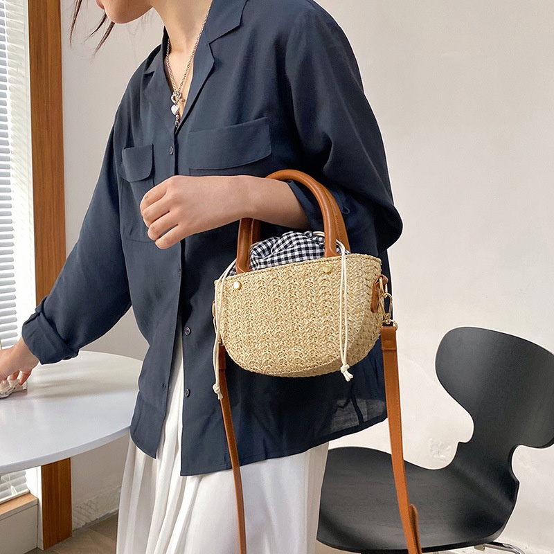 Túi đeo vai IELGY đan cói đựng điện thoại di động phong cách trẻ trung ngọt ngào cho nữ