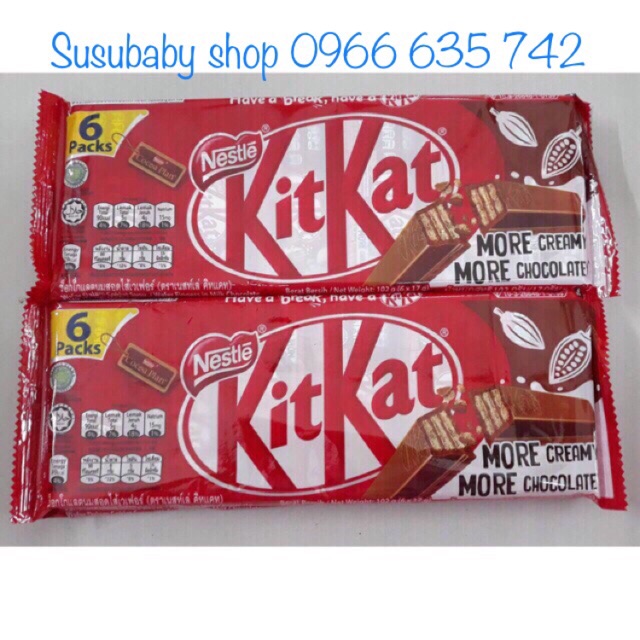 6 thanh socola kitkat 2F 17gram